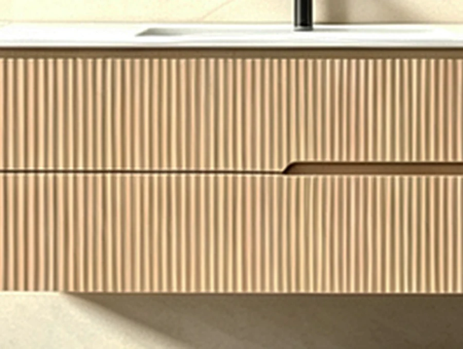 Fluted Floating Bathroom Cabinet