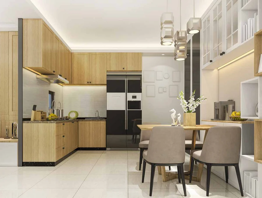 Warm-Wood Kitchen Cabinet Concept