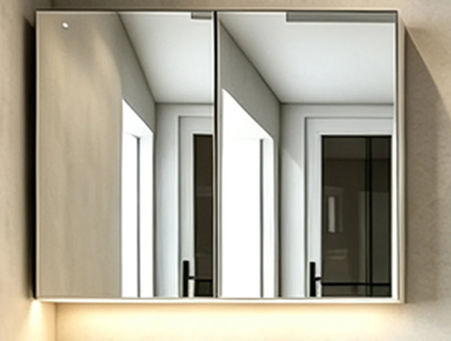 White Mirror Storage Cabinet